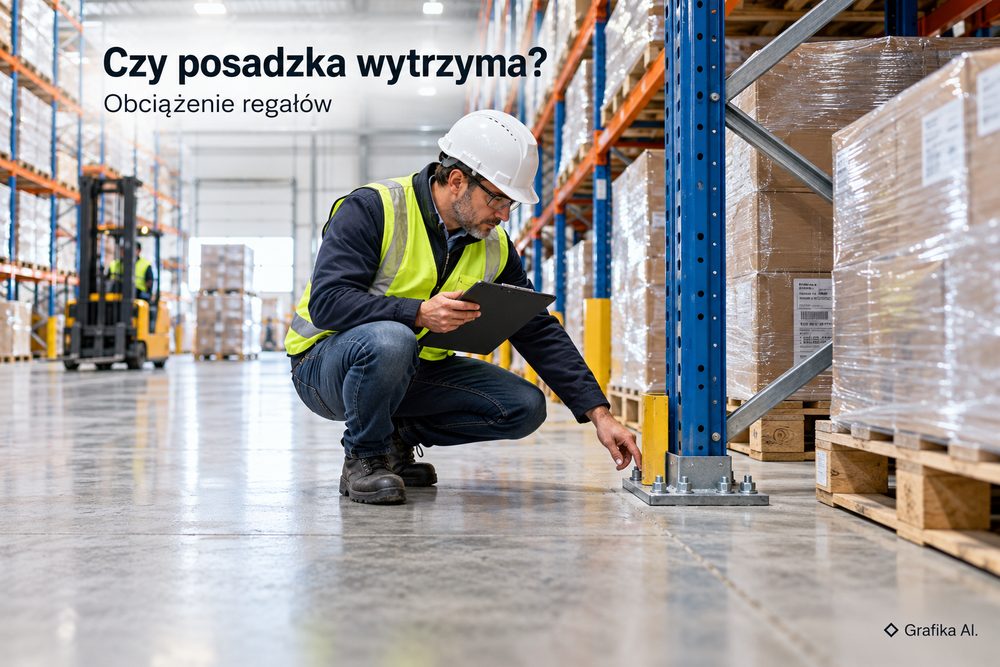 Inspekcja posadzki magazynowej pod obciążenie regałów